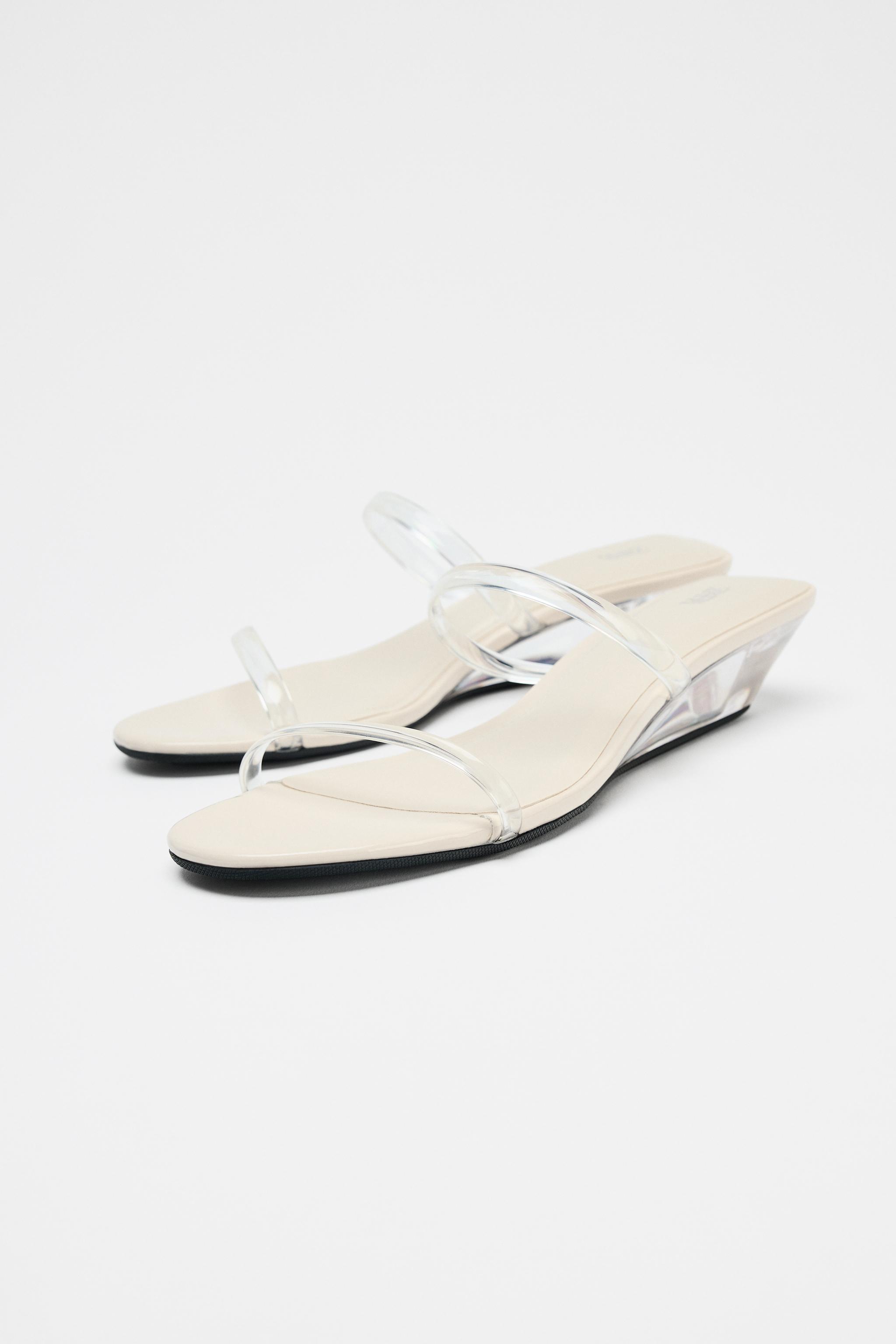 VINYL WEDGE SANDALS