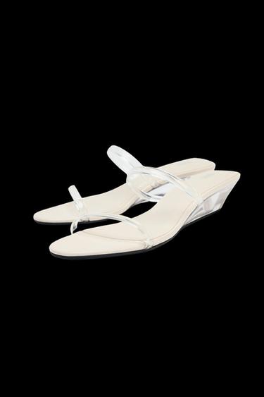 VINYL WEDGE SANDALS - Clear by Zara