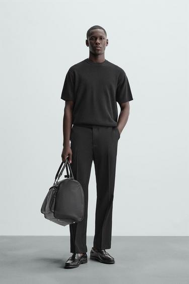 Zara PEARL KNIT T-SHIRT - Black - Image 0