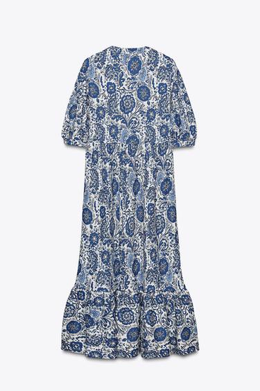 PRINTED MIDI DRESS - Blues by Zara - Image 5