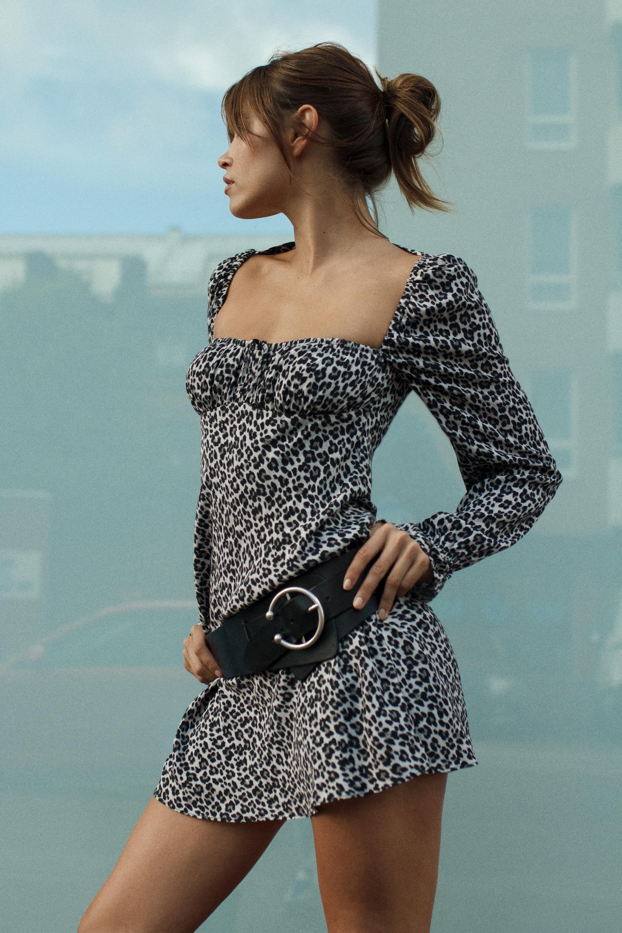 ANIMAL PRINT DRESS - Black / White | ZARA United States