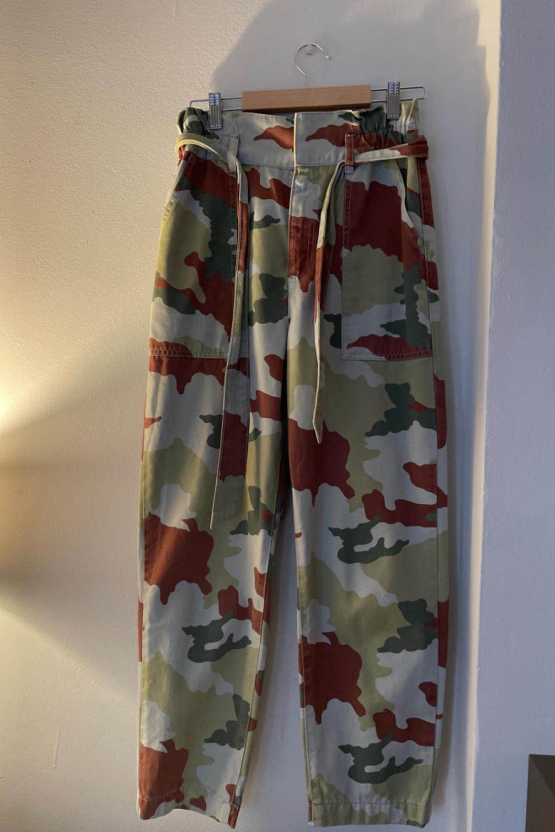 CAMOUFLAGE PAPERBAG TROUSERS