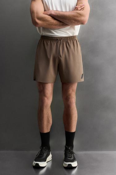 Zara BASIC TRAINING SHORTS - Taupe gray