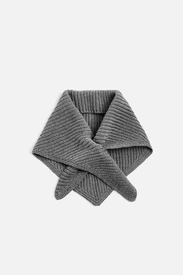 KNIT COTTON SCARF - Grey marl by Zara - Image 0