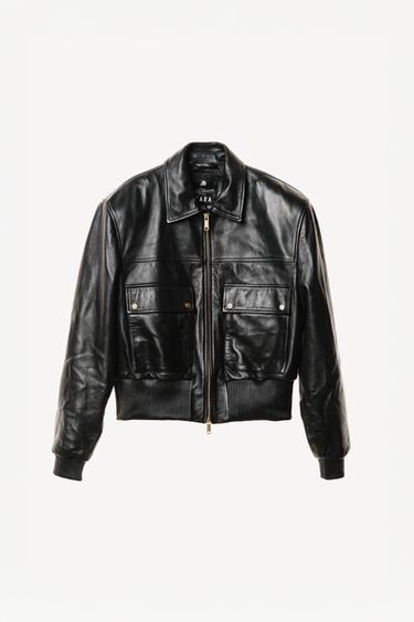 WILLY CHAVARRIA X ZARA クロップドフィットナッパレザーブルゾンブラックZaraのWILLY CHAVARRIA X ZARA クロップドフィットナッパレザーブルゾン - ブラック 