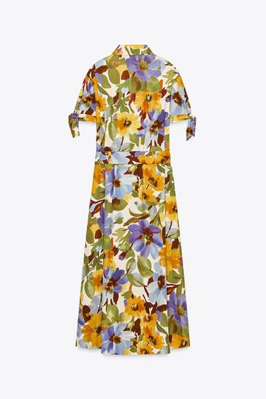ROBE MIDI EN POPELINE IMPRIMÉE - Multicolore de Zara - Image 6