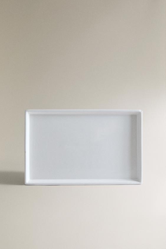 BANDEJA BAÑO LOZA BLANCA - Blanco de Zara - Imagen 0