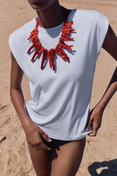 RIBBED T-SHIRT - White by Zara - Image 0