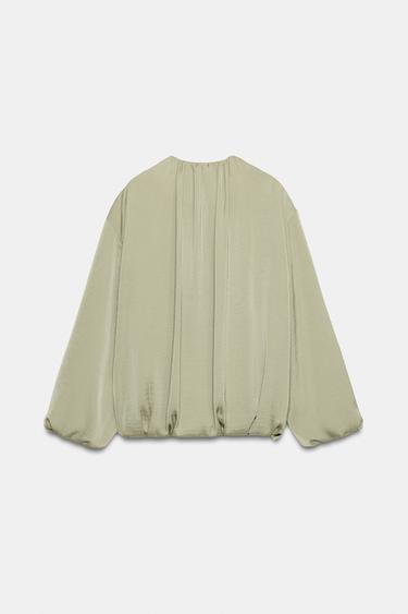FLUID BALLOON BOMBER JACKET - Light khaki by Zara - Image 7