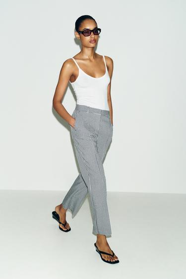 GINGHAM CHECK TROUSERS - Blue/White by Zara - Image 3