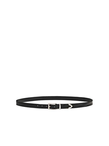 Ceinture détail finition pointe en cuir nappa - Noir de Zara