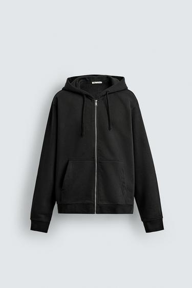 ХУДІ ВІЛЬНОГО КРОЮ НА БЛИСКАВЦІ - Чорний Zara