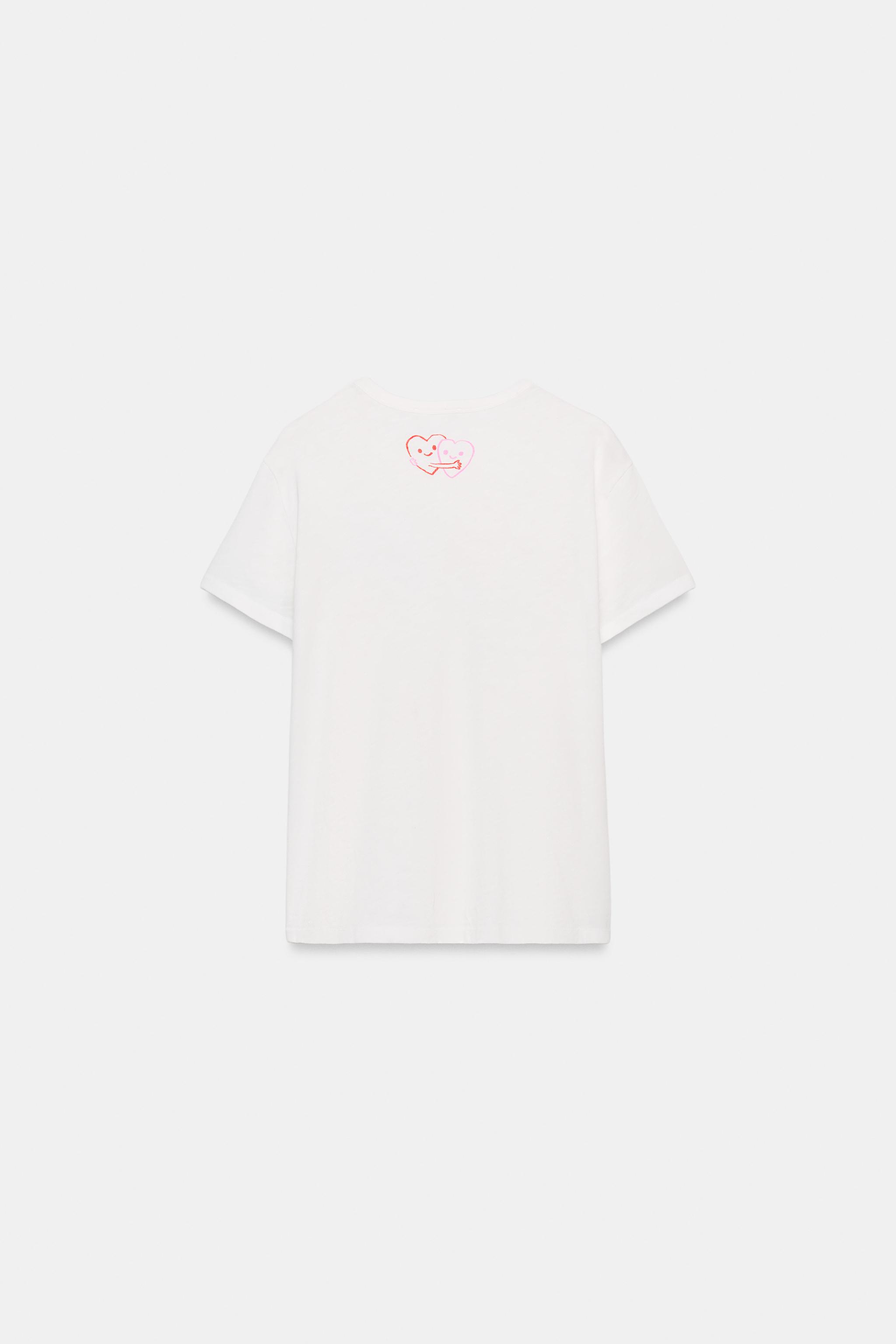 Женские футболки Zara TEXT COTTON T-SHIRT — фото 5