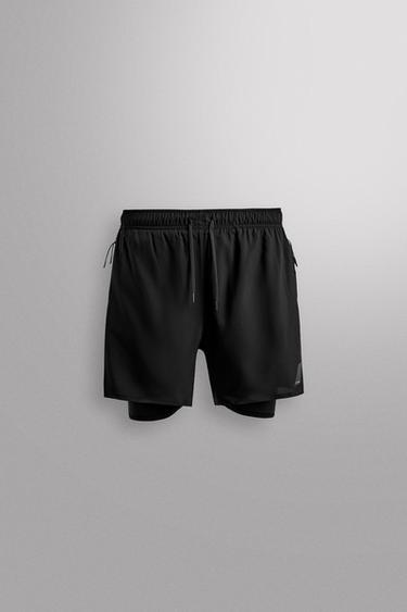 SHORTS ENTRENAMIENTO 2 EN 1 - Negro de Zara