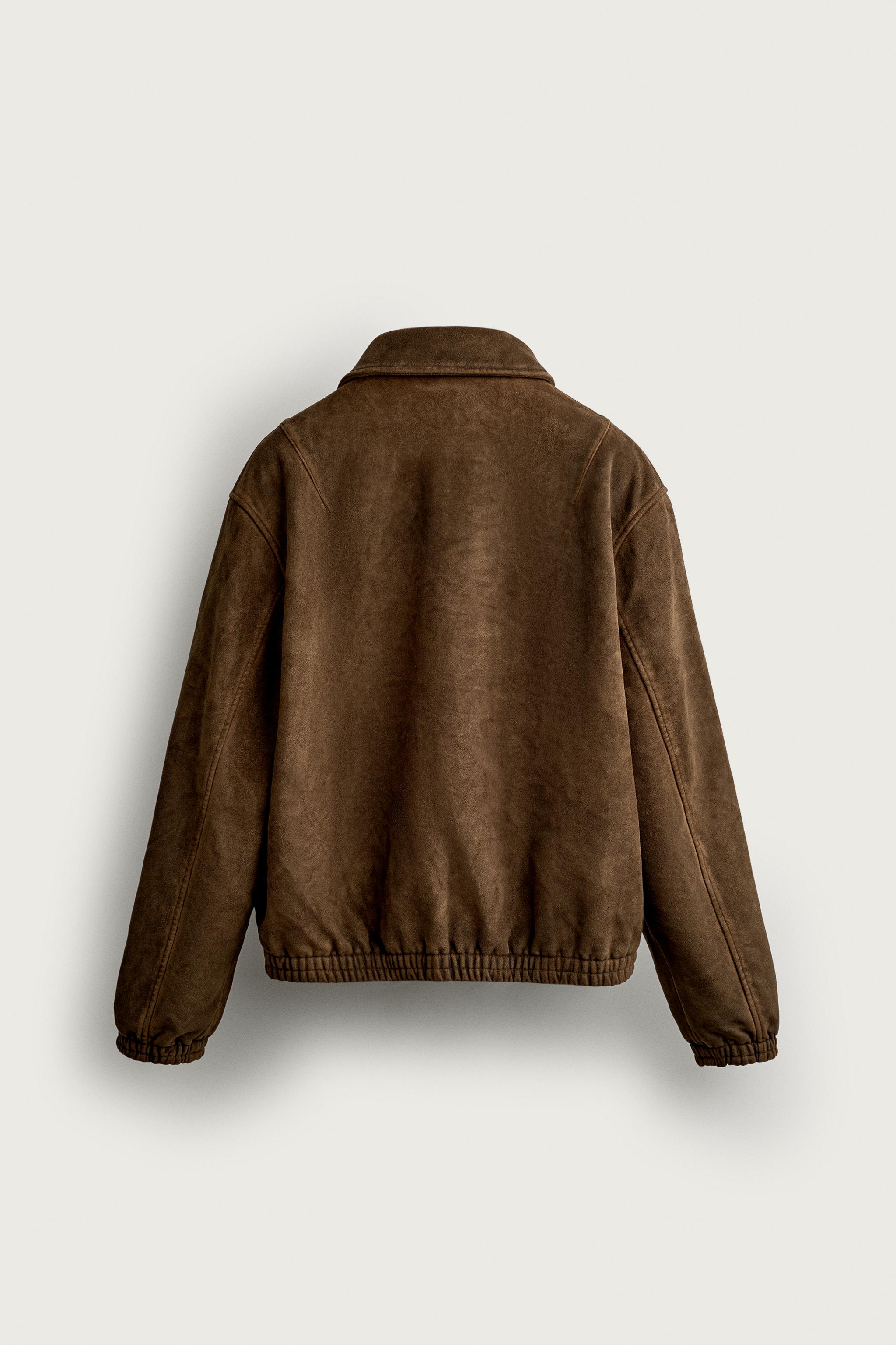 ウォッシュ フェイクスエードジャケット - ブラウン | ZARA Japan / 日本