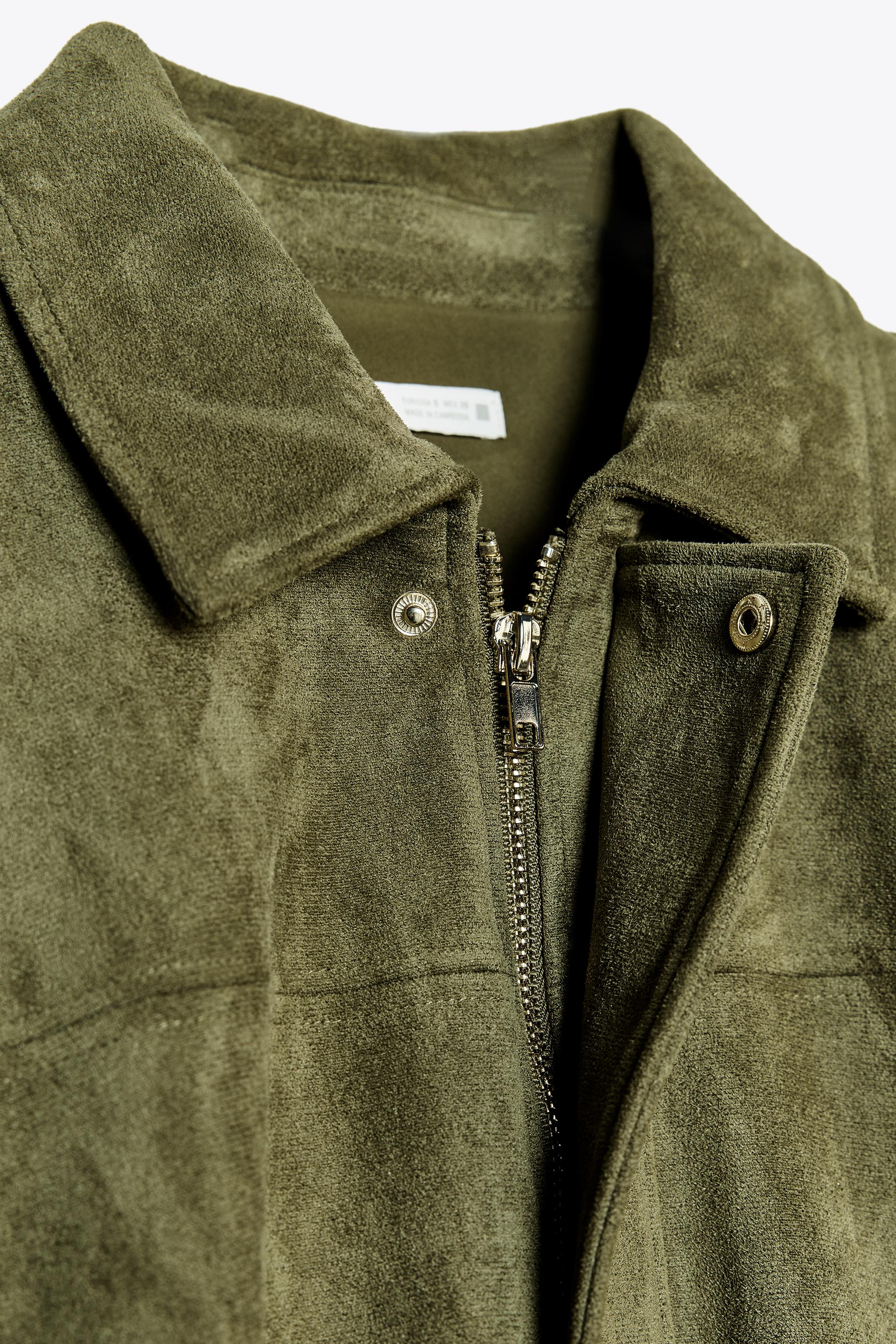 フェイクスエードジャケット - ミディアムカーキ | ZARA Japan / 日本