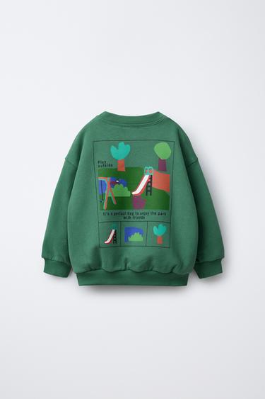 PARK PRINT SWEATSHIRT - Green by Zara - Image 1