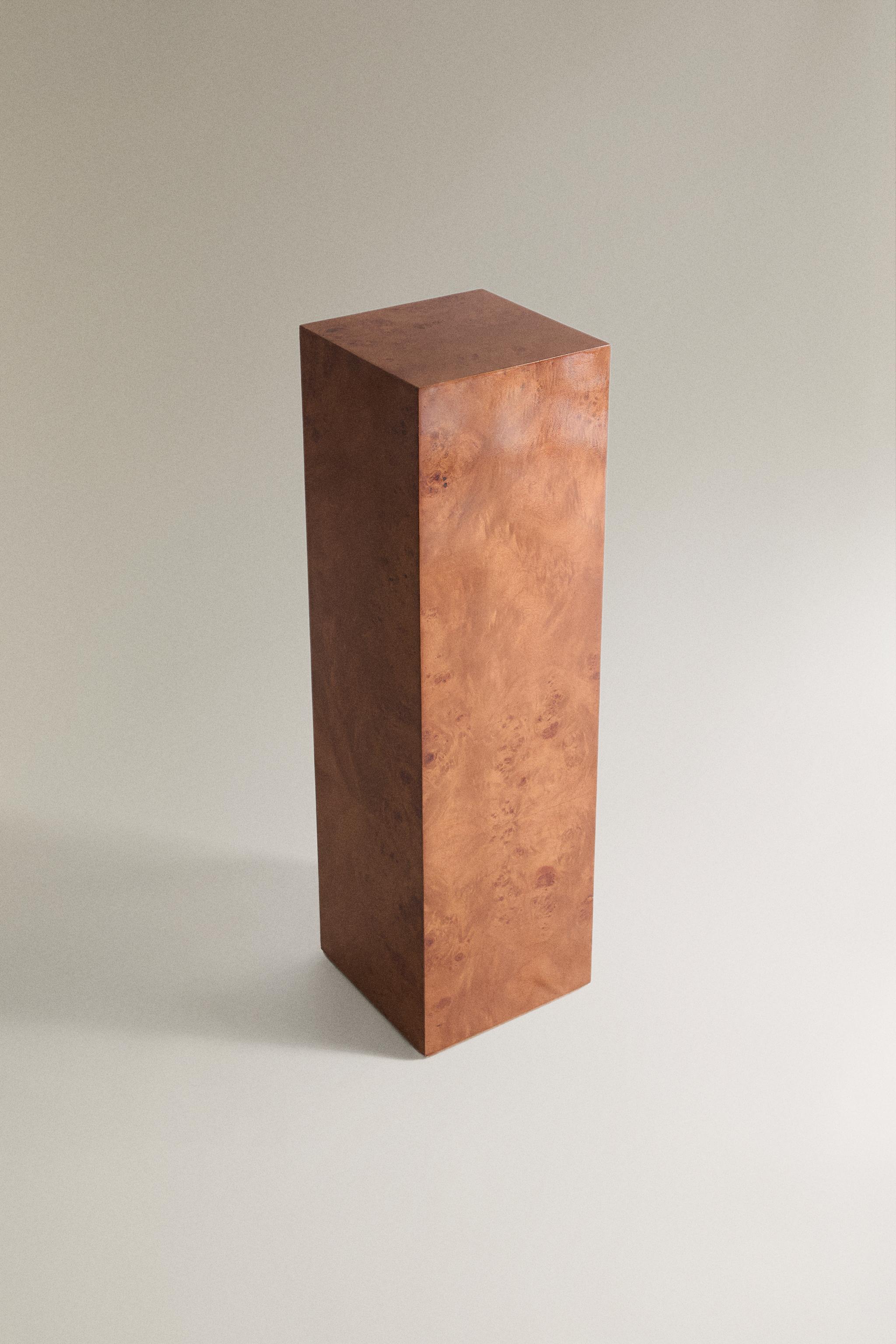 BURL WOOD PEDESTAL — Khaki