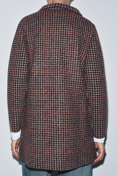 MANTEAU 100% LAINE PIED-DE-POULE - Multicolore de Zara - Image 4
