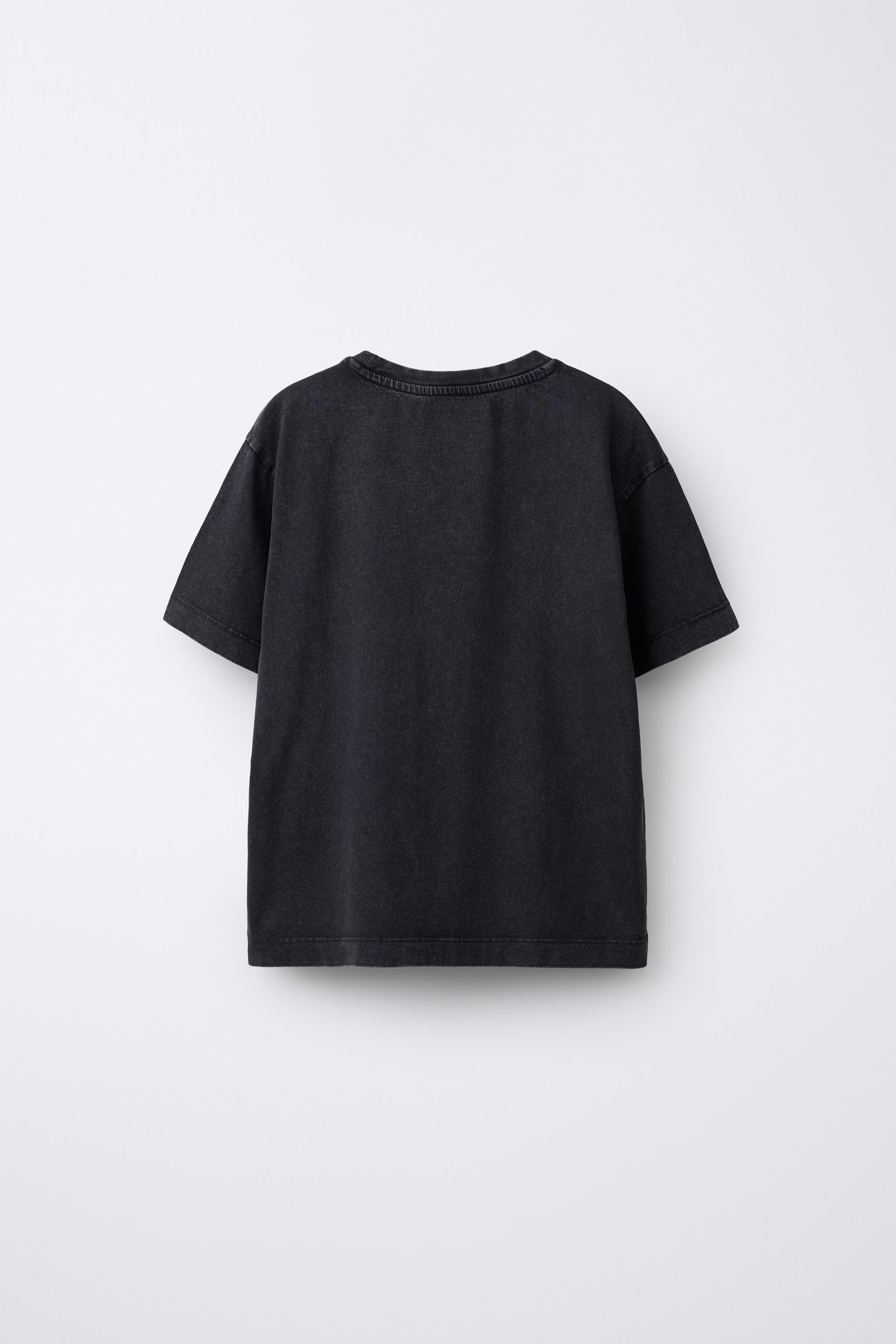 BASIC WASHED EFFECT T-SHIRT — Anthracite grey