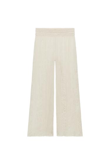 PANTALÓN COMBINADO CROCHET - Crudo / Vigoré de Zara