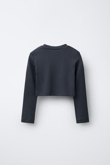 T-SHIRT COURT BASIQUE - Bleu / Gris de Zara - Image 1