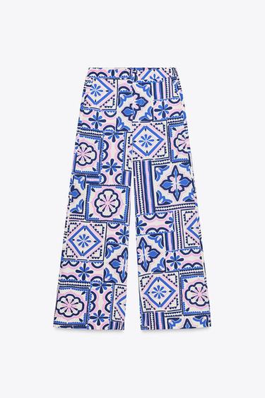 PANTALÓN PALAZZO ESTAMPADO - Multicolor de Zara