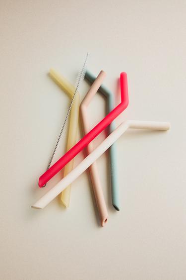KIDS' SILICONE STRAW SET (SET OF 5) - Multicoloured by Zara