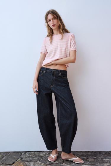 STRIPED SEQUIN KNIT TOP - Pastel pink by Zara