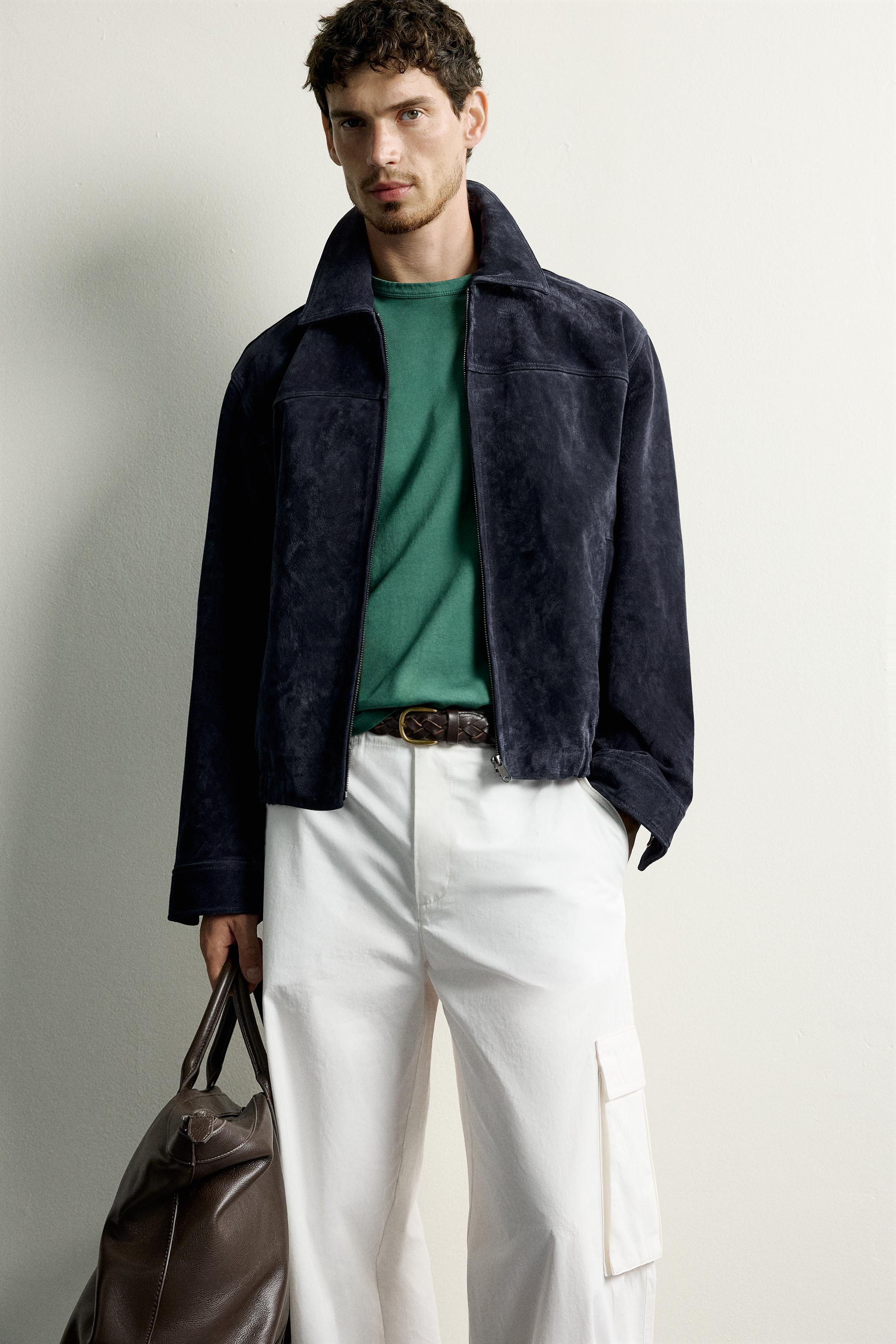 BLOUSON REGULAR FIT EN DAIM