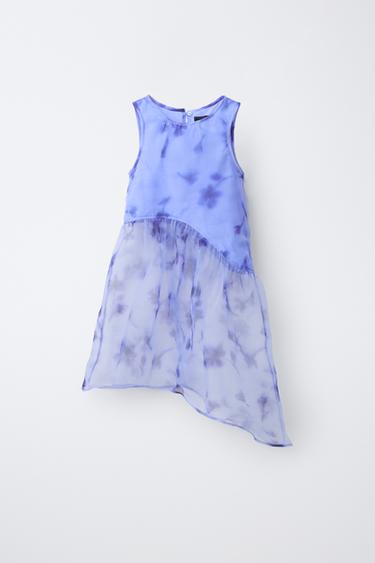 فستان أورجانزا مزهر - مزرق الخاص بـ Zara - صورة 0