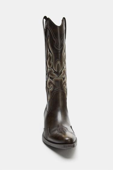 BOTTES COW-BOY - Marron de Zara - Image 3