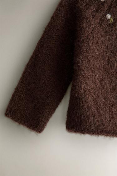 ALPACA BABY CARDIGAN - Chocolate brown by Zara - Image 1