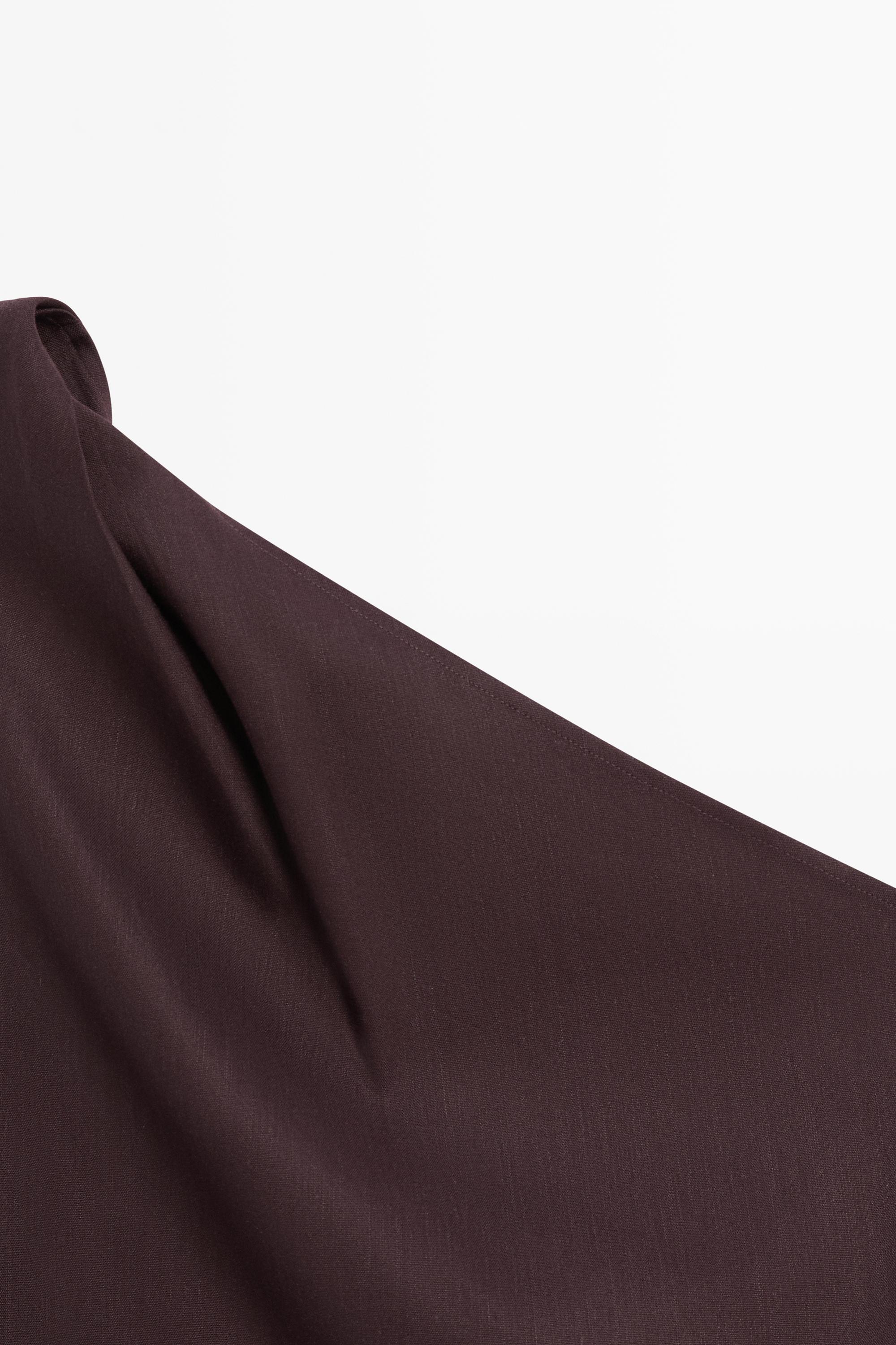 Asymmetric linen blend dress
