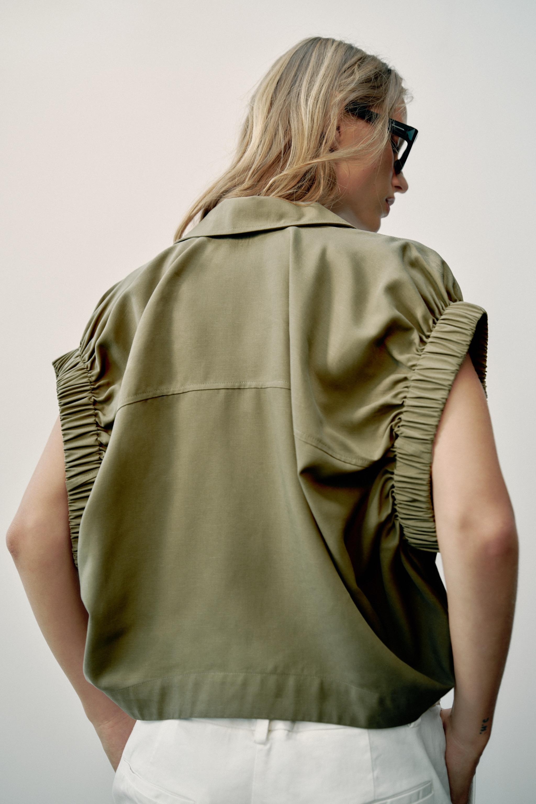 DRAPED SLEEVE SHIRT
