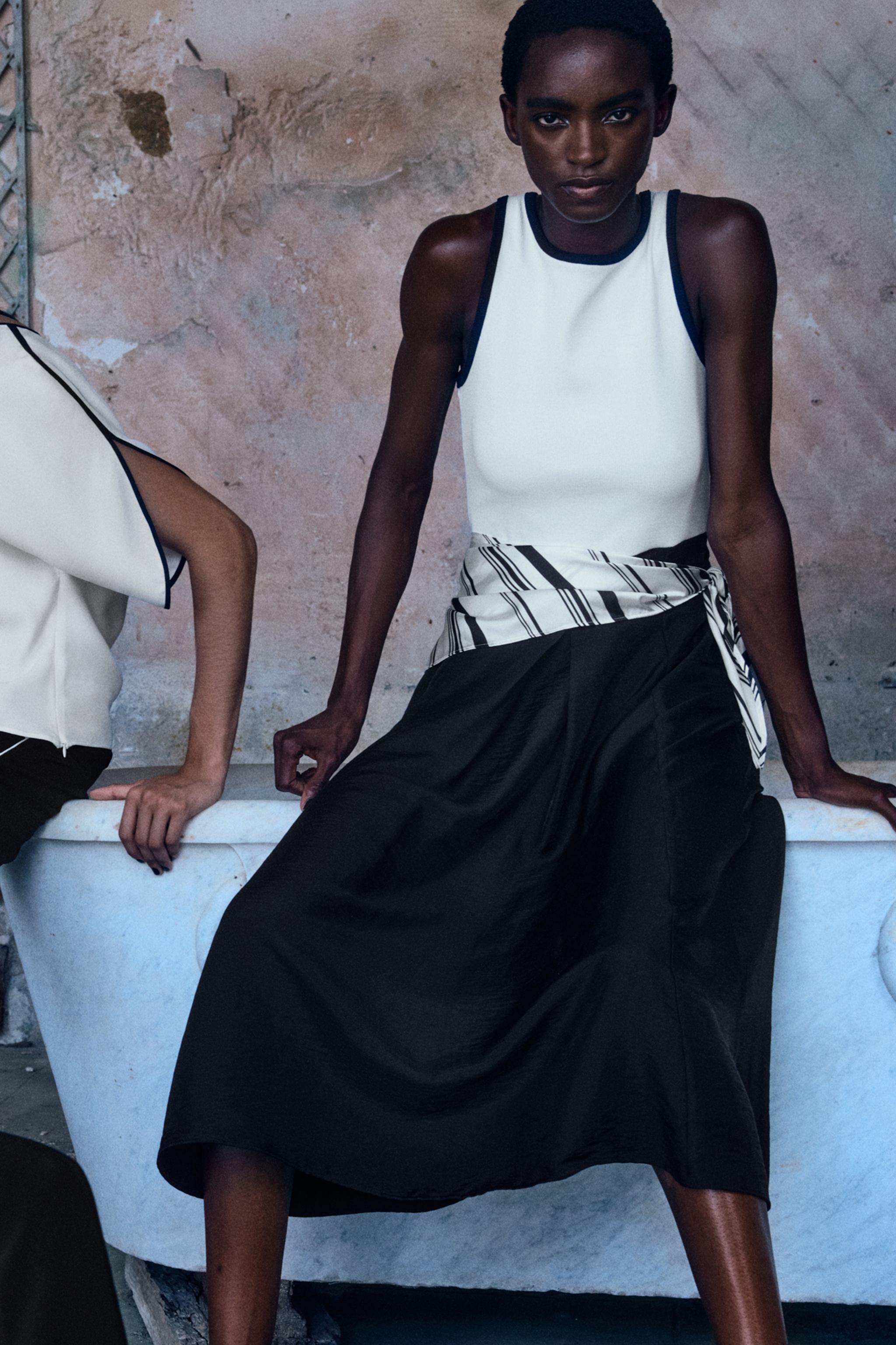 COMBINED SCARF MIDI DRESS