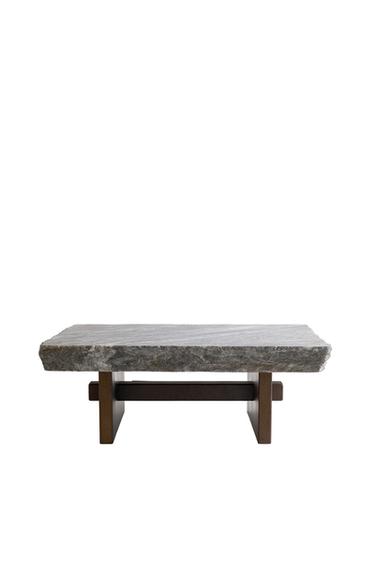 MARBLE AND WOOD COFFEE TABLE - Greys by Zara