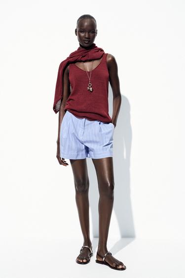 STRIPED BERMUDA SHORTS WITH BELT - striped by Zara