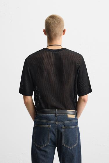 OPEN KNIT T-SHIRT - Black by Zara - Image 2