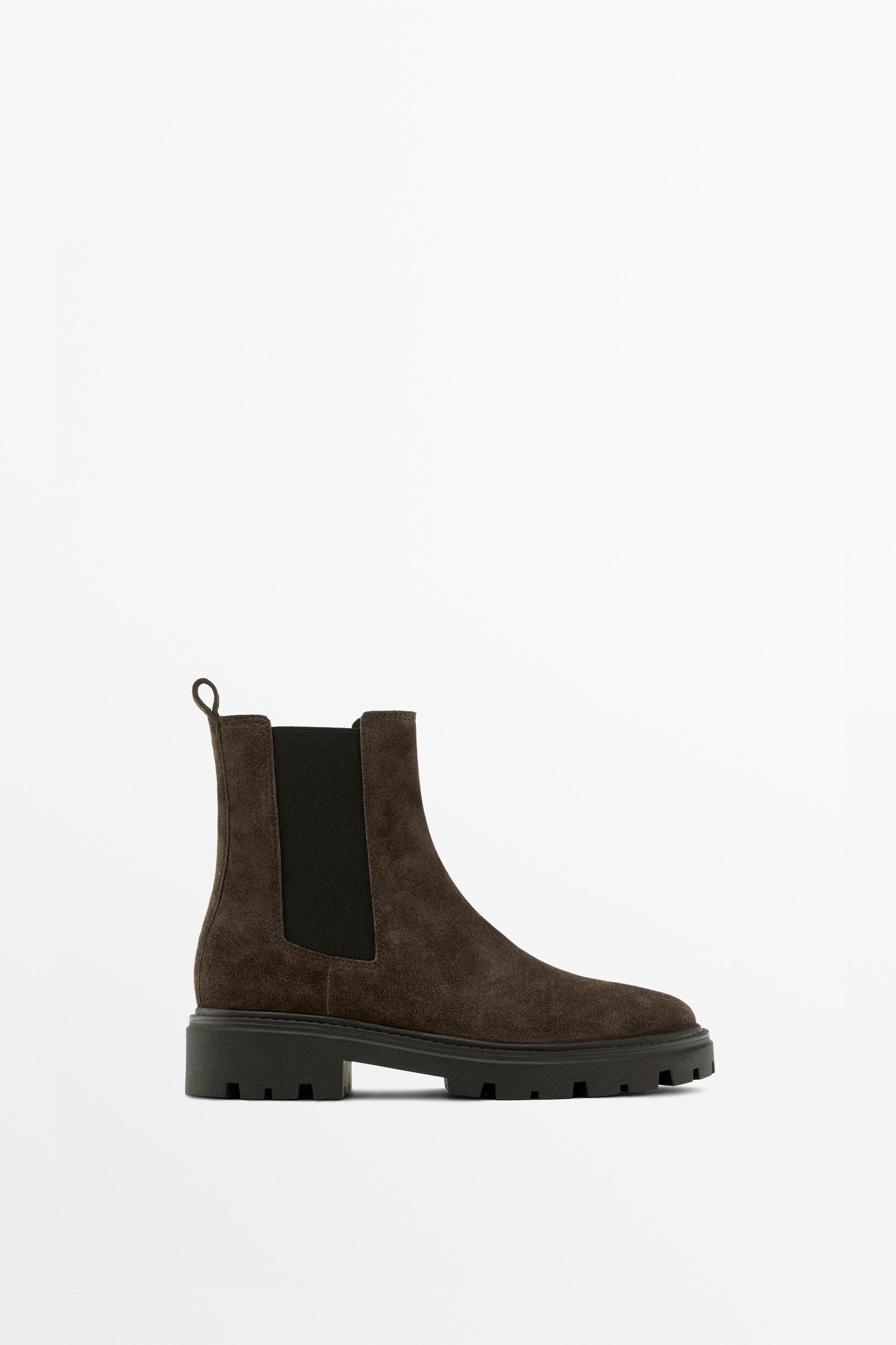 Bottines plates chelsea à semelle crantée