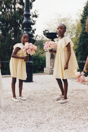 ROBE BRODÉE FANTAISIE - Jaune clair de Zara - Image 4