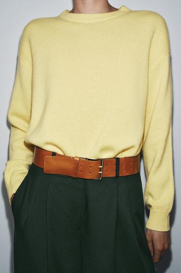 LONG SLEEVE 100% CASHMERE JUMPER - Yellow by Zara