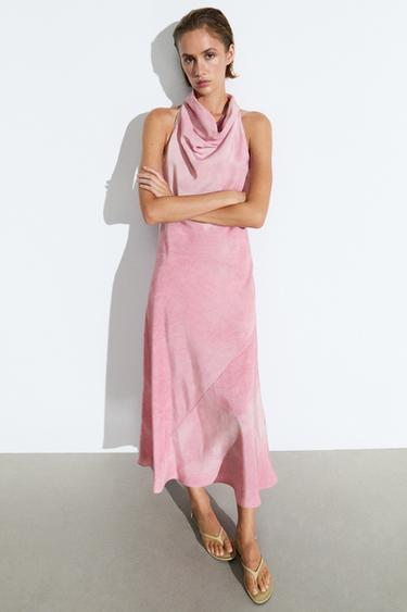 Robe midi fluide drapée -  de Zara