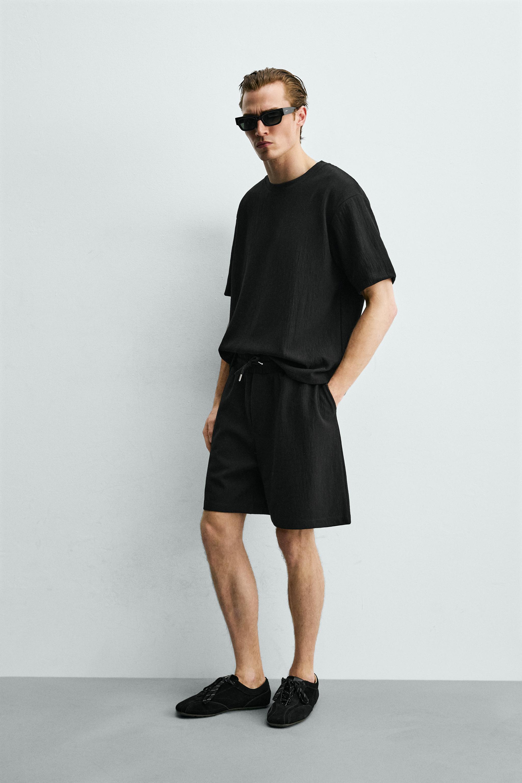 Мужские футболки Zara RELAXED FIT TEXTURED T-SHIRT — фото 4