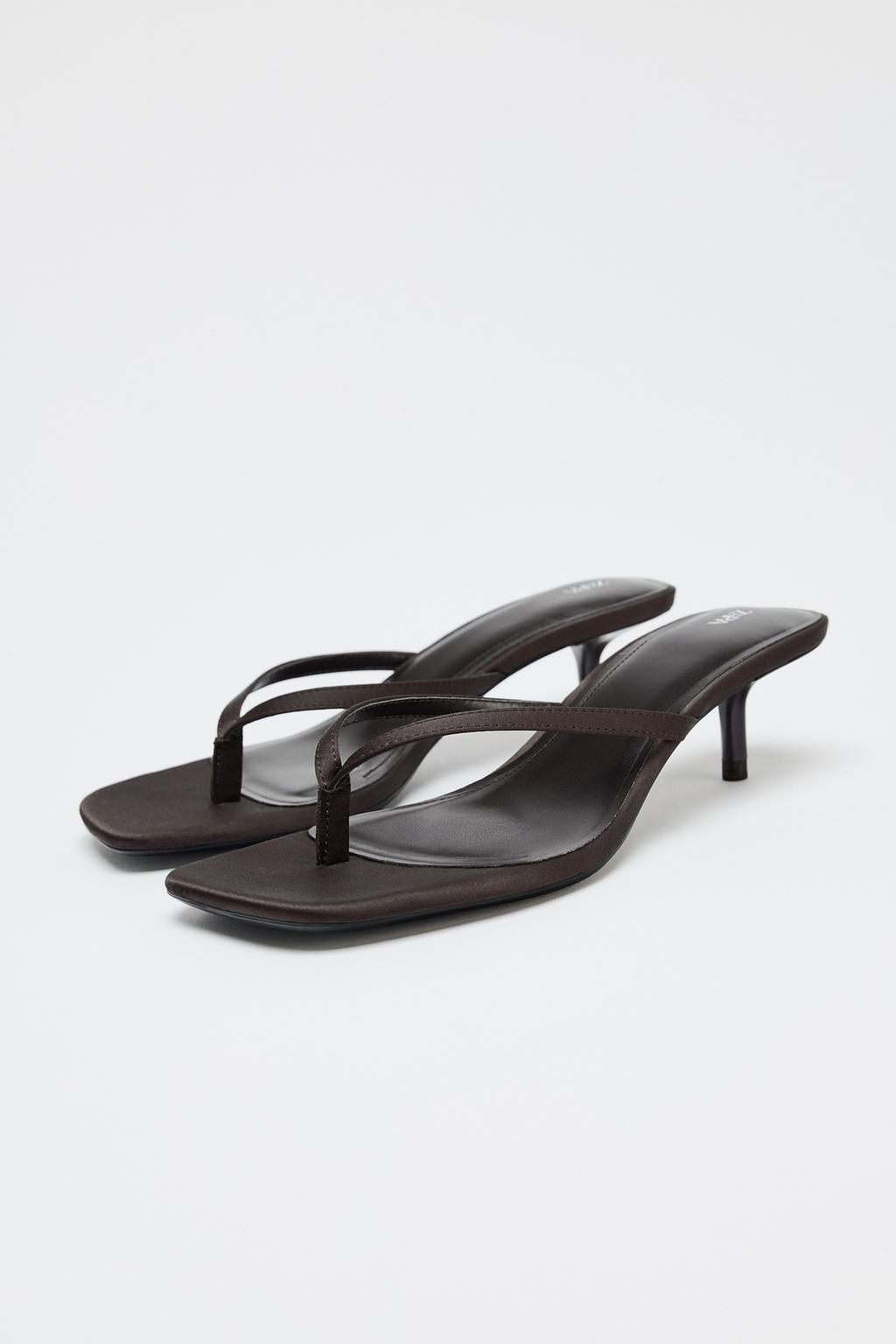 Thumbnail image for SATIN KITTEN-HEEL SANDALS