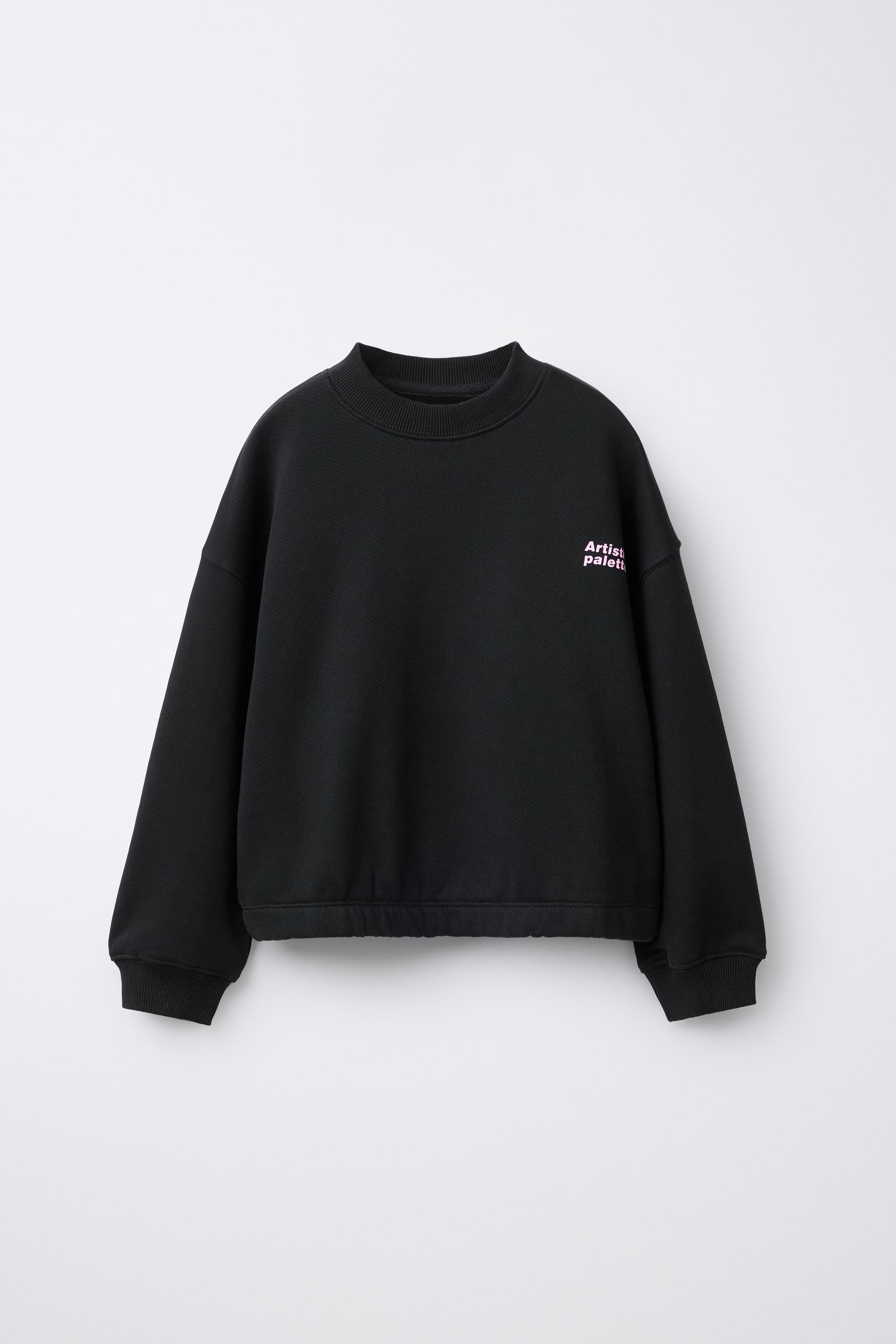 SWEATSHIRT AND PLUSH PANTS SET WITH TEXT PRINT