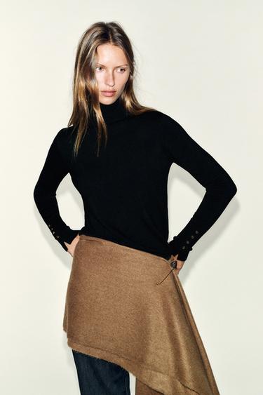 Zara 基本款平紋針織衫 - 黑色