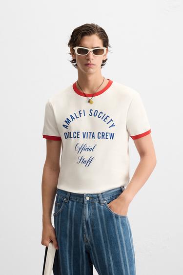 SAMARRETA RIB AMB CONTRAST I TEXT - Blanc de Zara