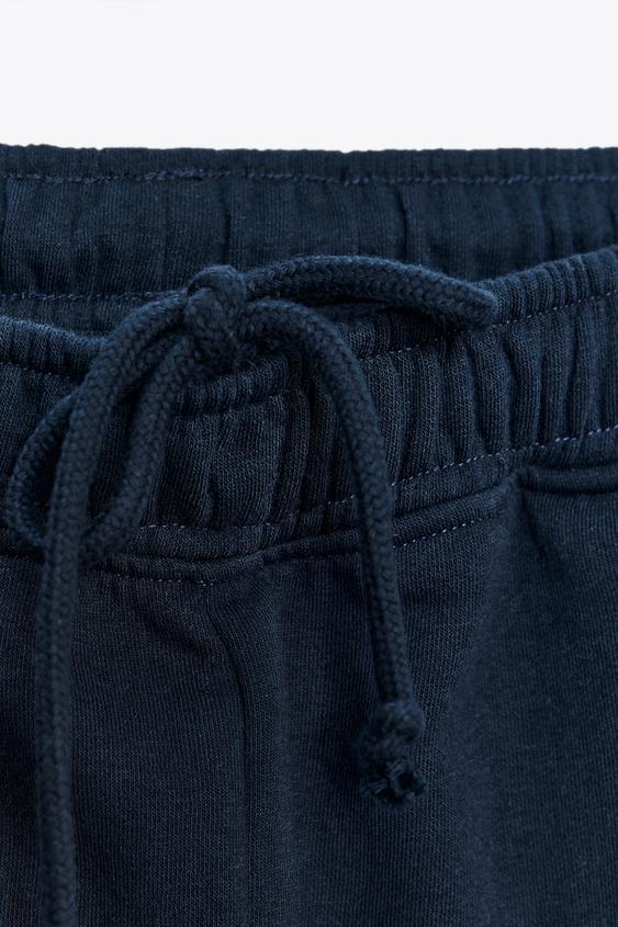 BASIC STRAIGHT-LEG PLUSH TROUSERS WITH ADJUSTABLE HEM - Navy blue by Zara - Image 9
