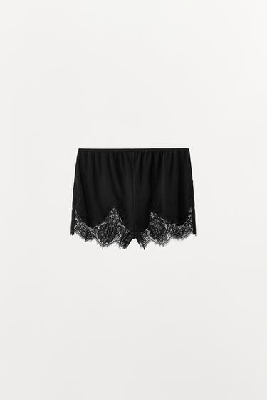 POINTELLE LACE SHORTS - Black by Zara - Image 2